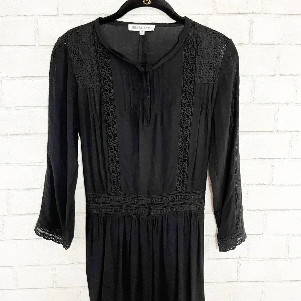 Heartloom - Revolve Black Lace Semi Sheer Back Cutout Dress Women's Size XS